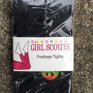 Girl Scouts Large (12-14) Black Footless Tights